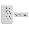 Clear Power Combo: 2-Outlet Travel tap w/USB-A & USB-C Chargers & 6-Outlet Wall-tap w/3-port USB-A & 1-Port USB-C Chargers CP30008