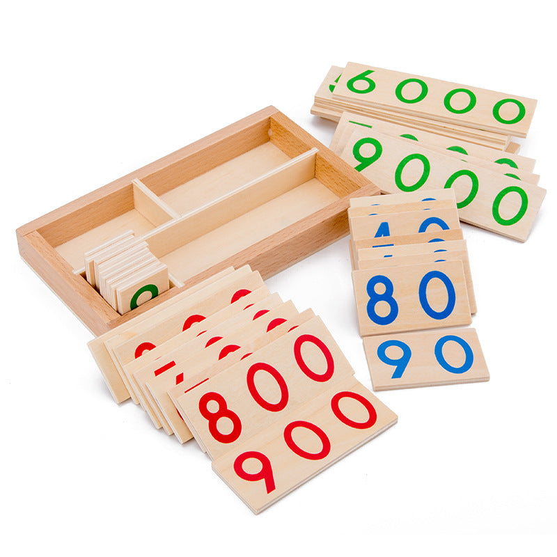 Montessori Wooden Number Cards 1-9999 for Kids Abundance Forge