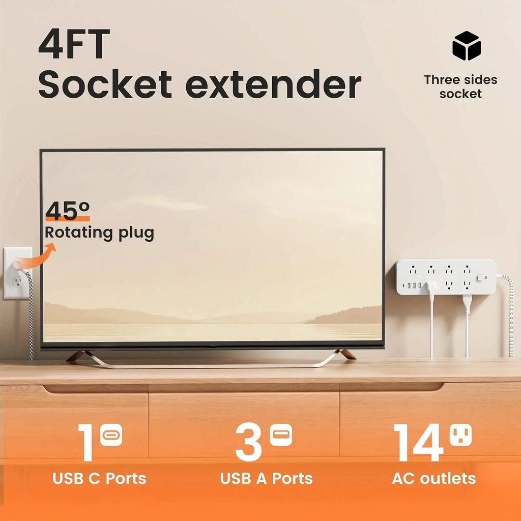 18-Outlet Power Strip with USB & Type-C – Surge Protection DailySale