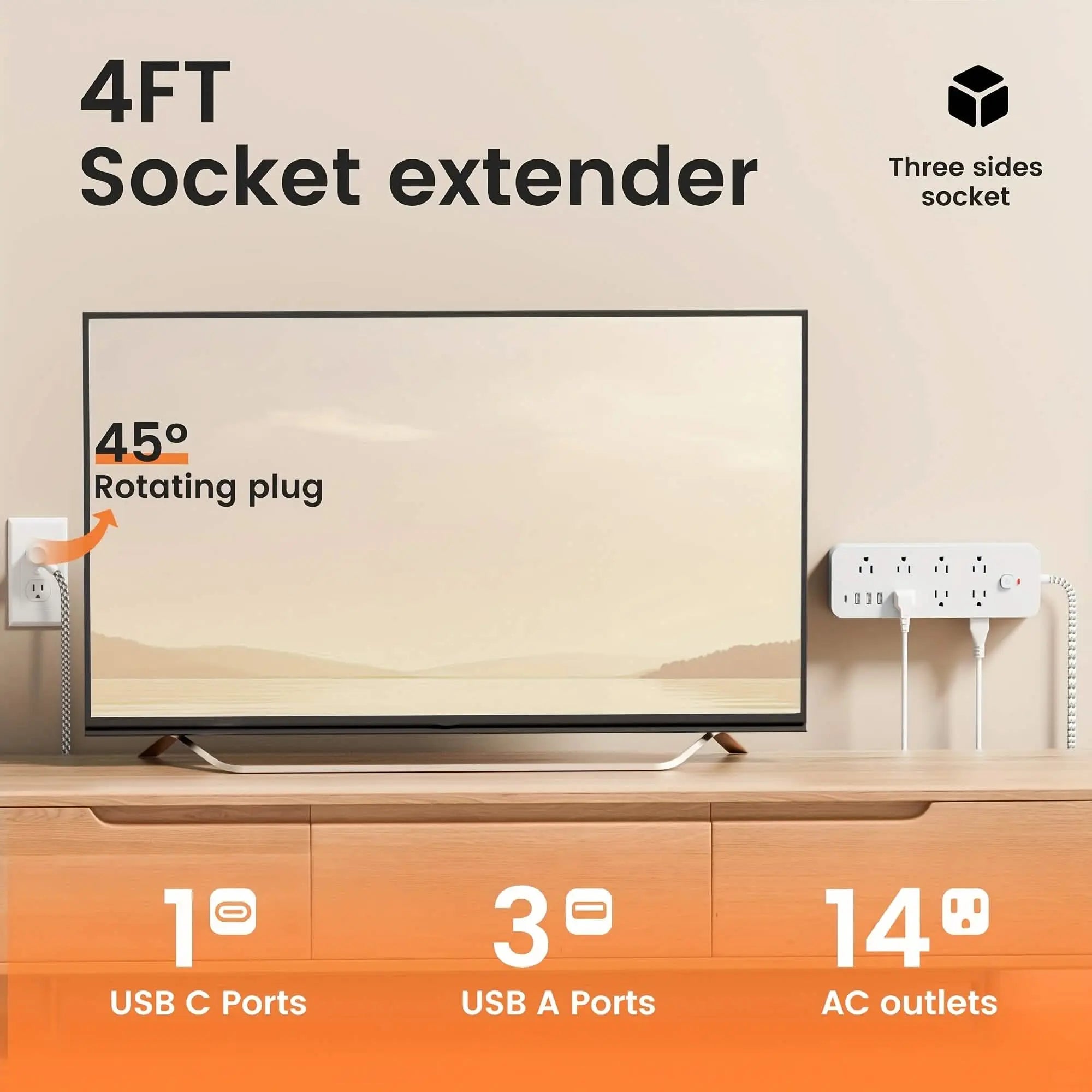 18-Outlet Power Strip with USB & Type-C – Surge Protection DailySale