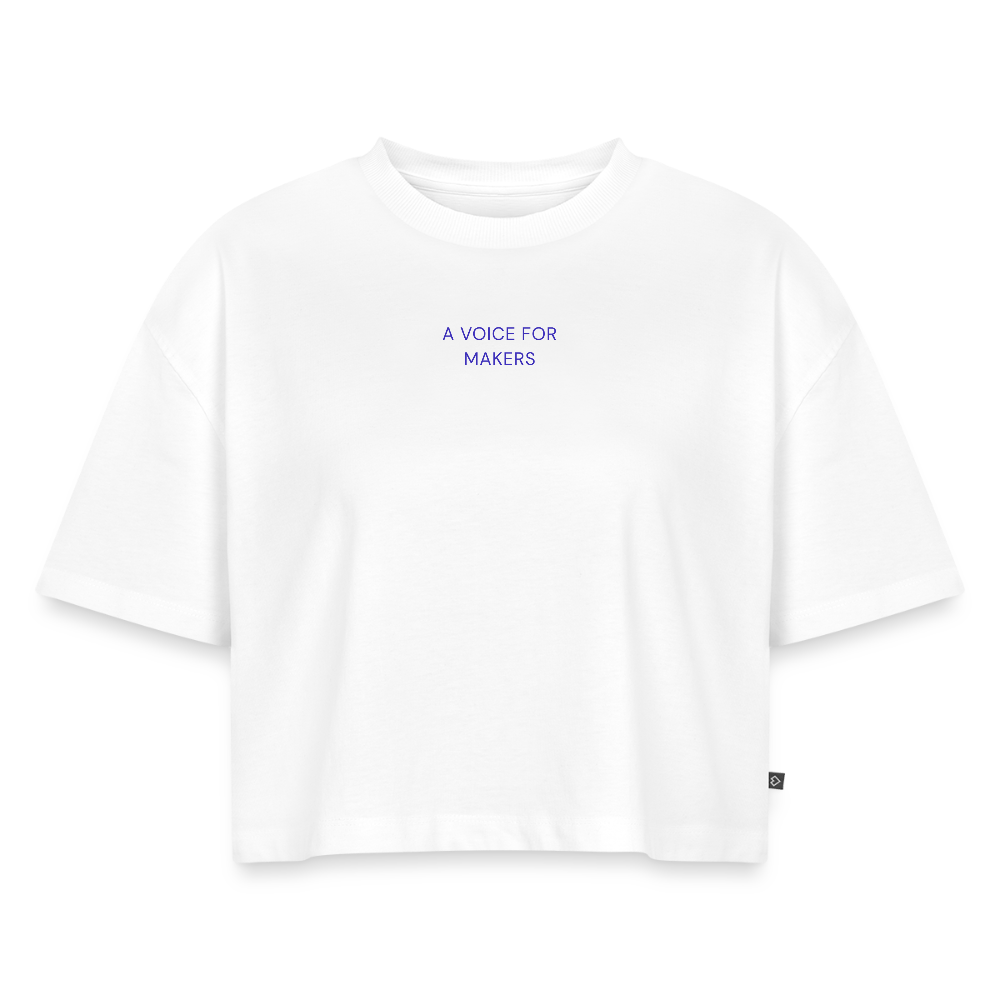 A Voice for Makers Women's Oversized Organic Cropped Tee