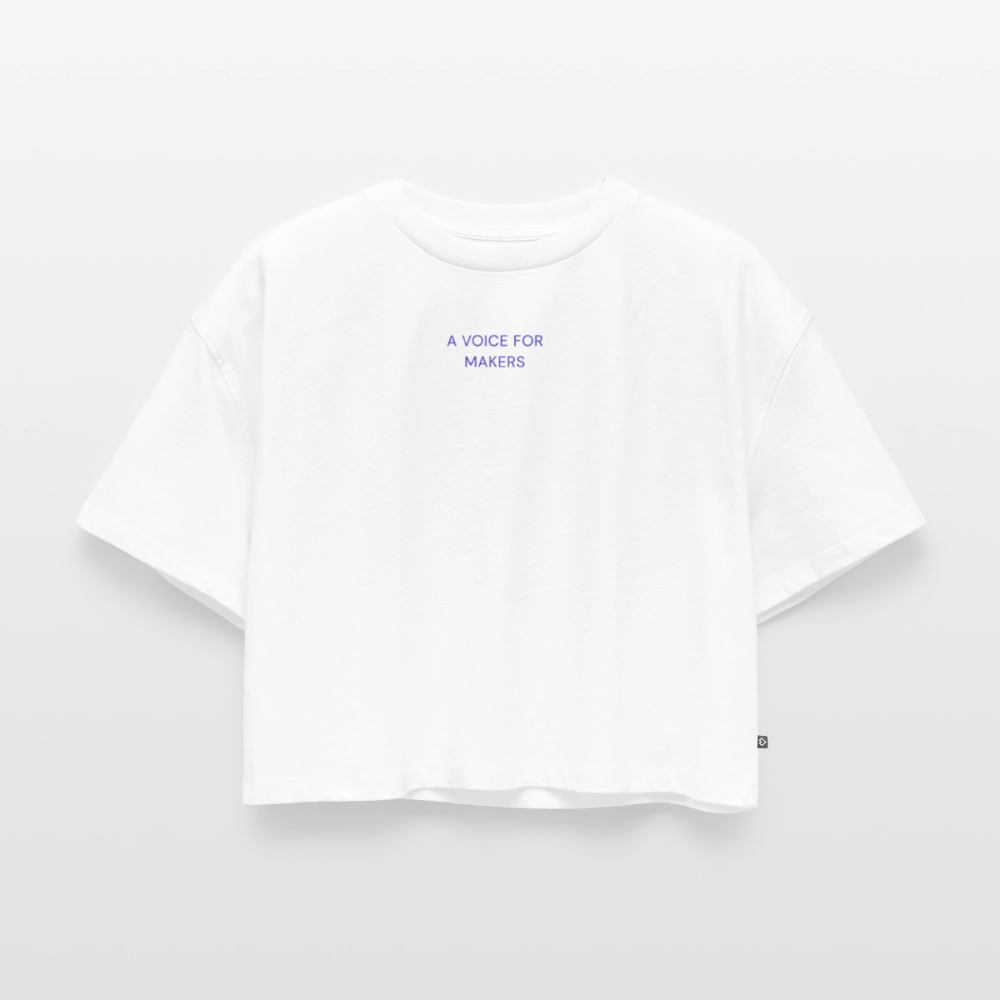 A Voice for Makers Women's Oversized Organic Cropped Tee