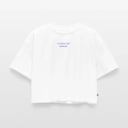 A Voice for Makers Women's Oversized Organic Cropped Tee - Abundance Forge