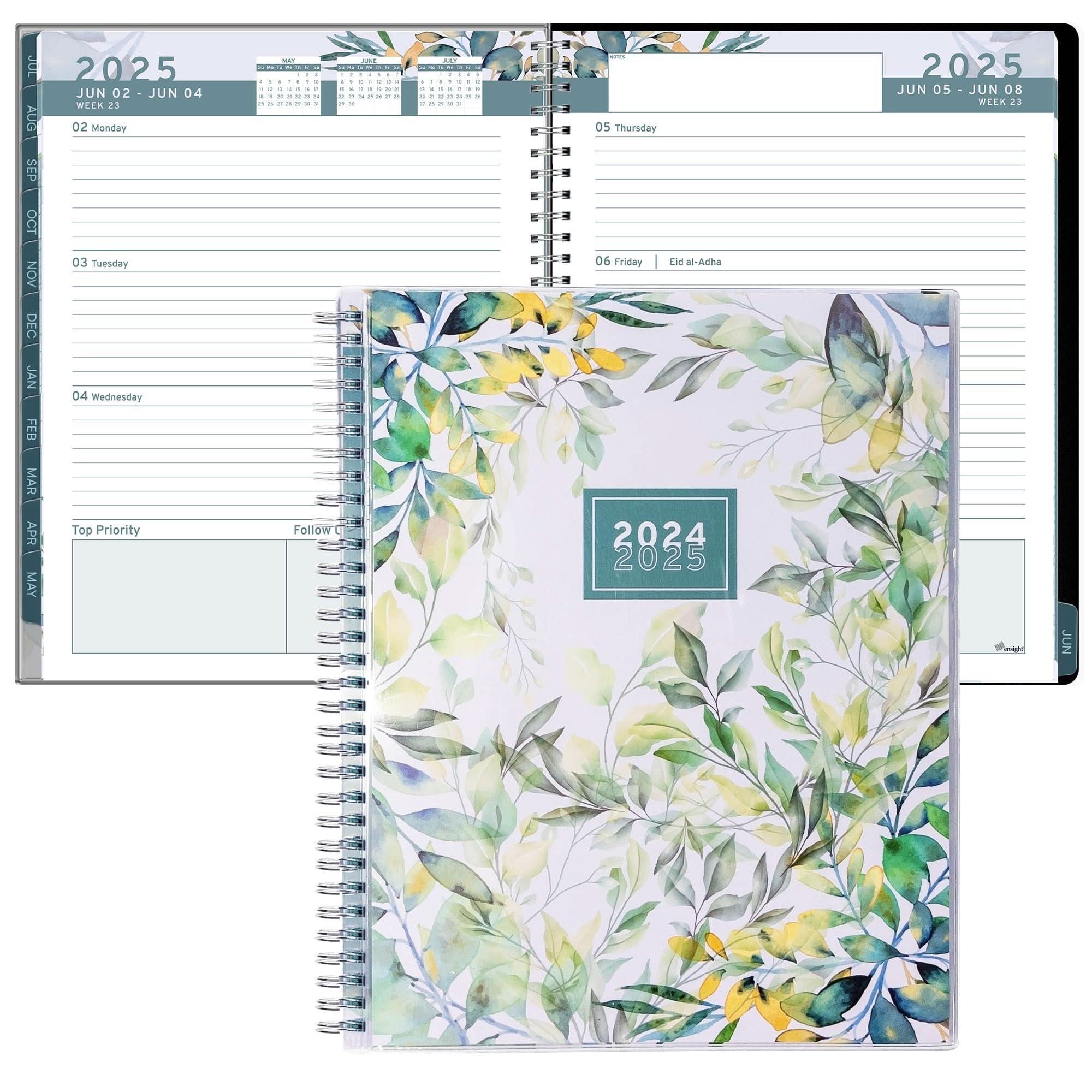 Aesthetic Planner Academic Year July 2024 June 2025 8.5x11 inch Floral Planner