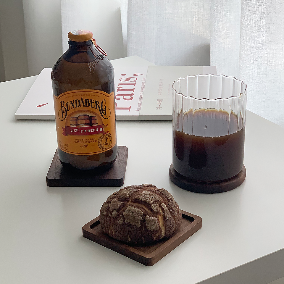 Unpainted Japanese Walnut Insulated Wooden Coaster Abundance Forge