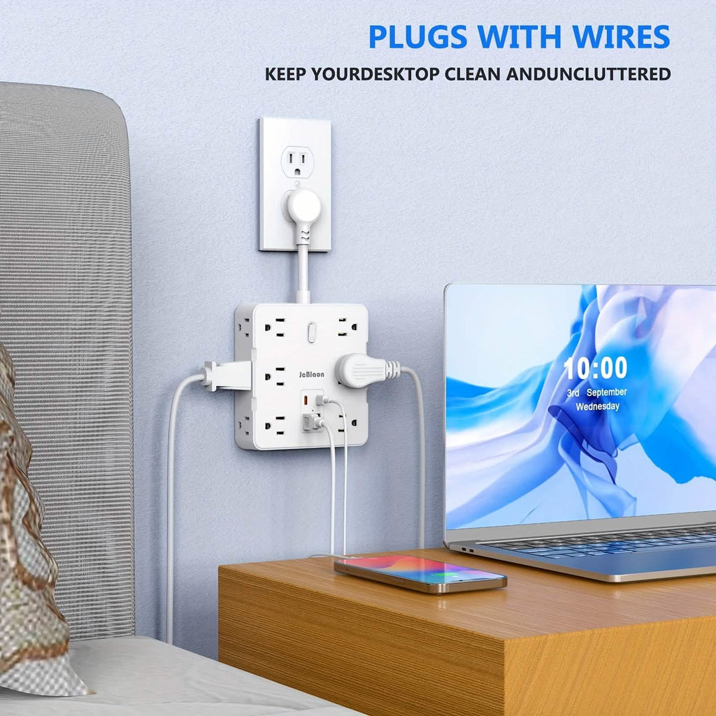 16-in-1 Power Strip – 12 AC Outlets & 4 USB Ports, White DailySale