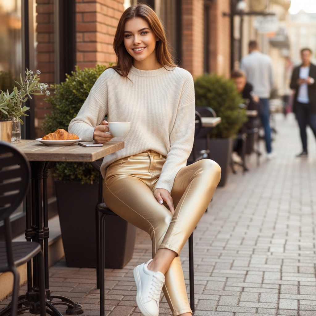 Skinny Leg Metallic Jeggings