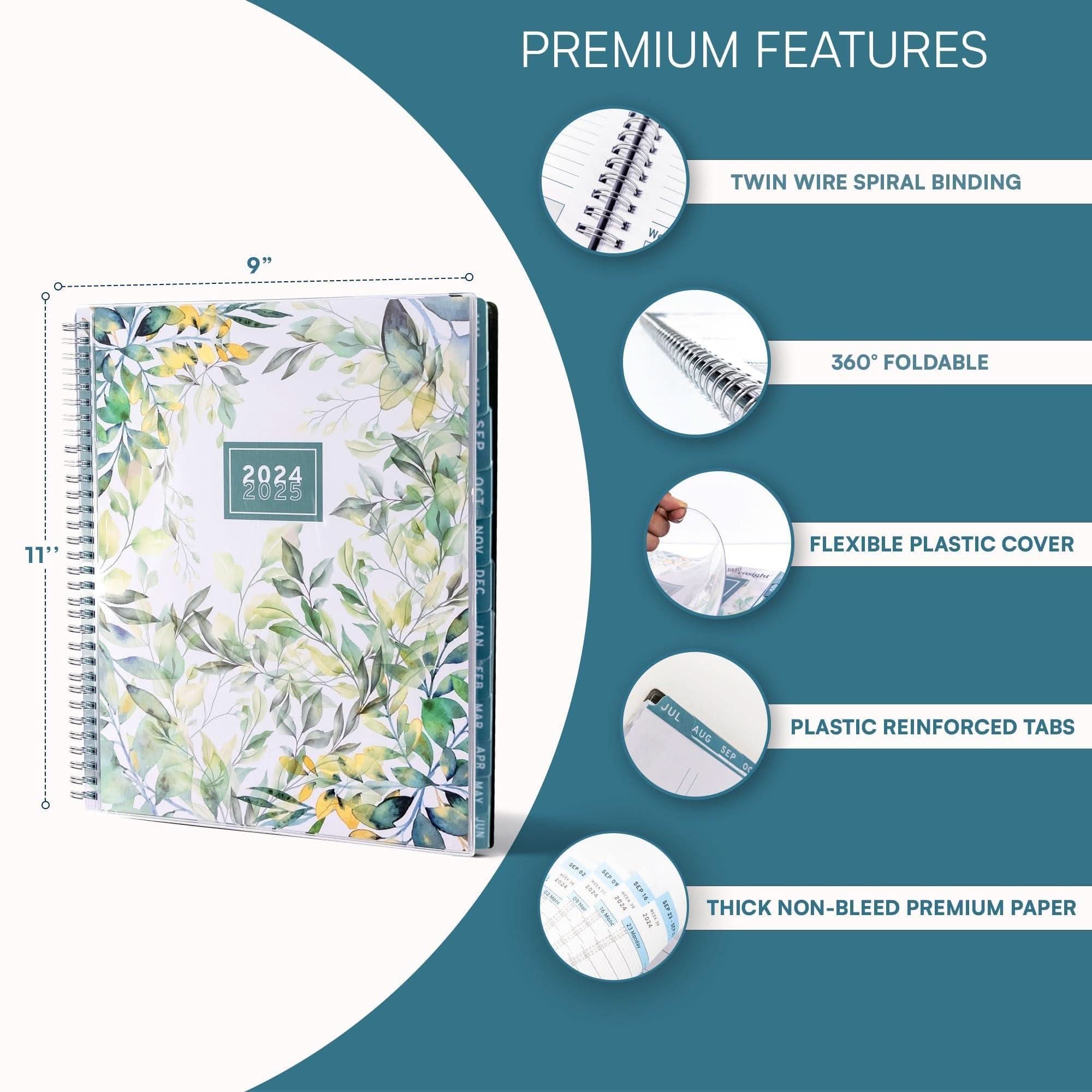 Aesthetic Planner Academic Year July 2024 June 2025 8.5x11 inch Floral Planner