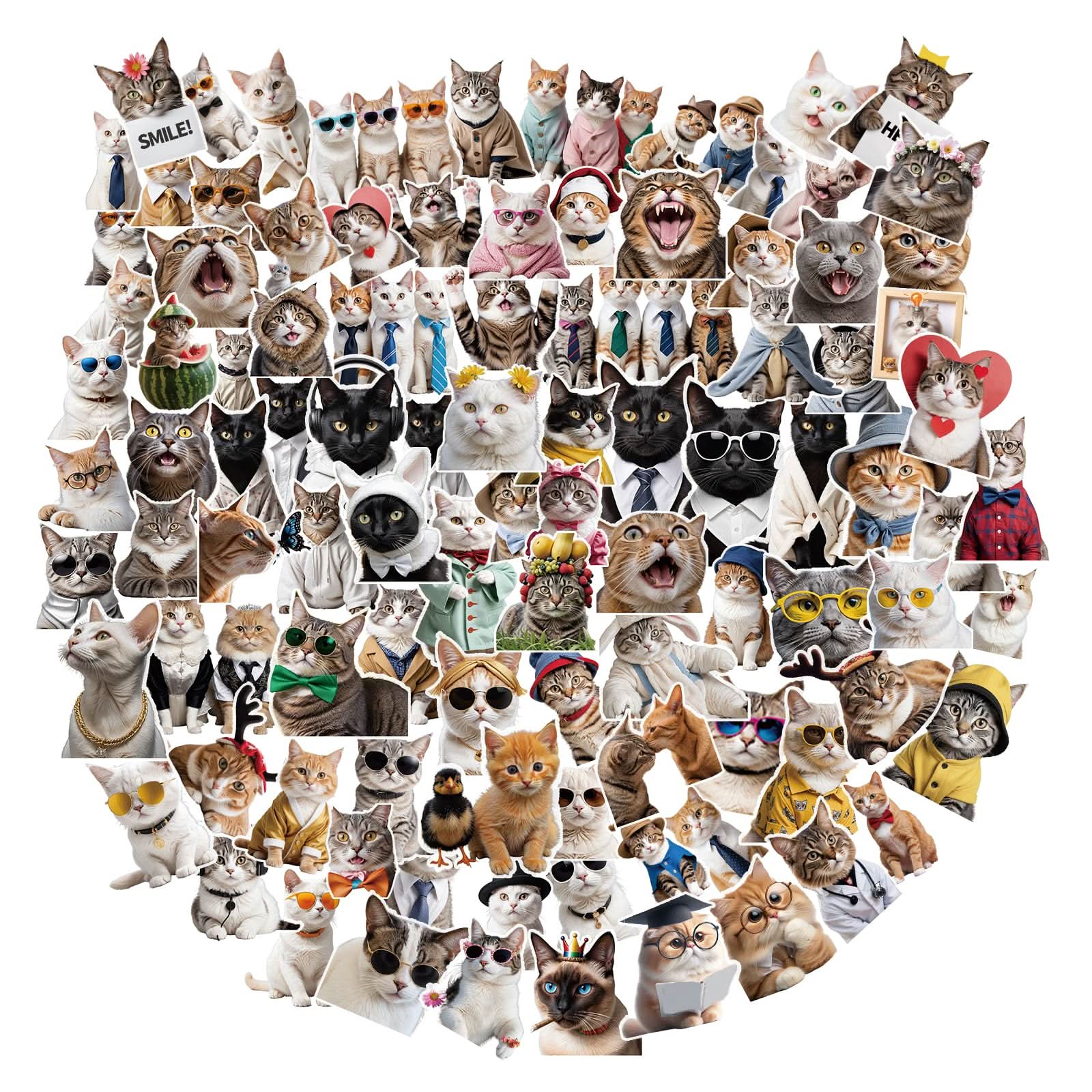 100pcs Cute Cat Stickers for Kids Cute Vinyl Stickers for Girls Waterproof Stickers for Water Bottle Stickers for Kids Cat Lovers Teens Girls and Boys Laptop Phone Case Bullet Journal Planners
