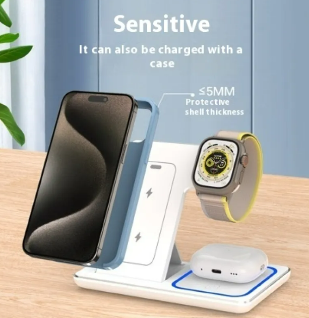 15W 3 In 1 LED Foldable Fast Wireless Charger Stand Abundance Forge