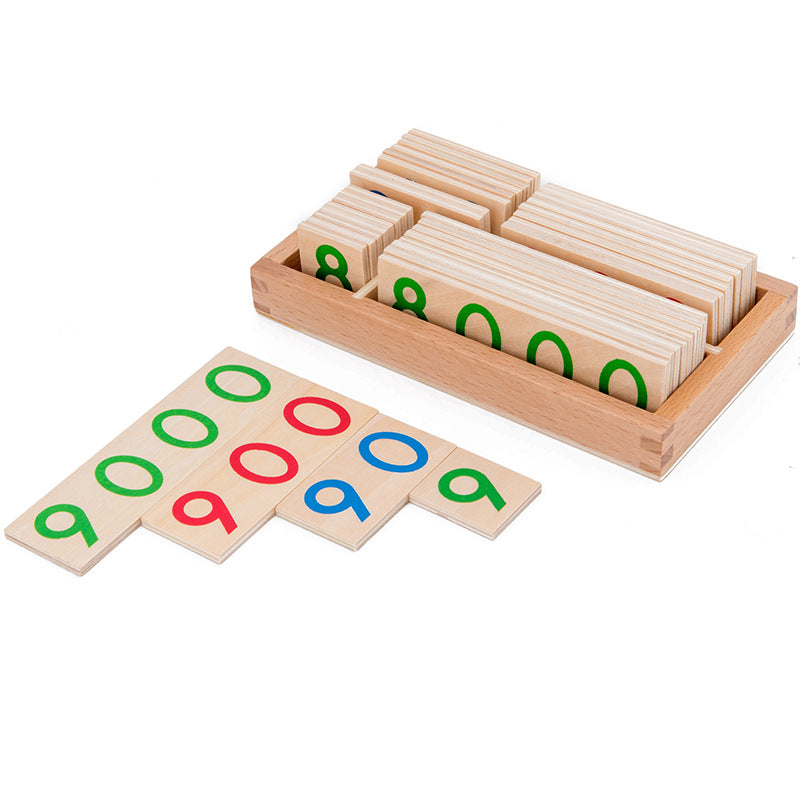 Montessori Wooden Number Cards 1-9999 for Kids Abundance Forge