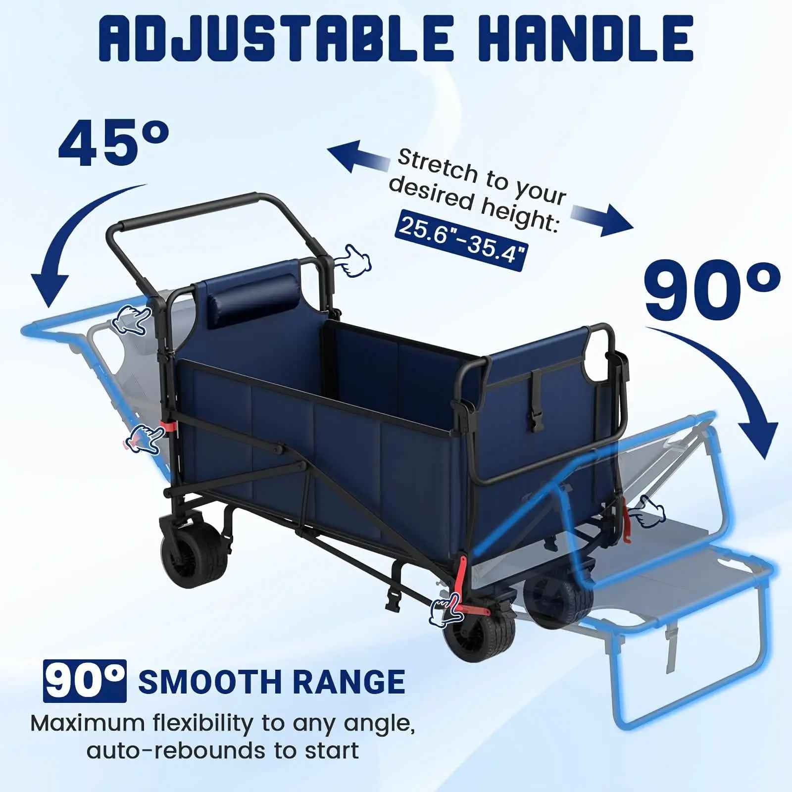 2-in-1 Folding Wagon Cart Chair 650LBS Capacity DailySale