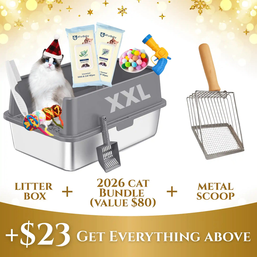 XXL 304 Stainless Steel Cat Litter Box 4FurBaby