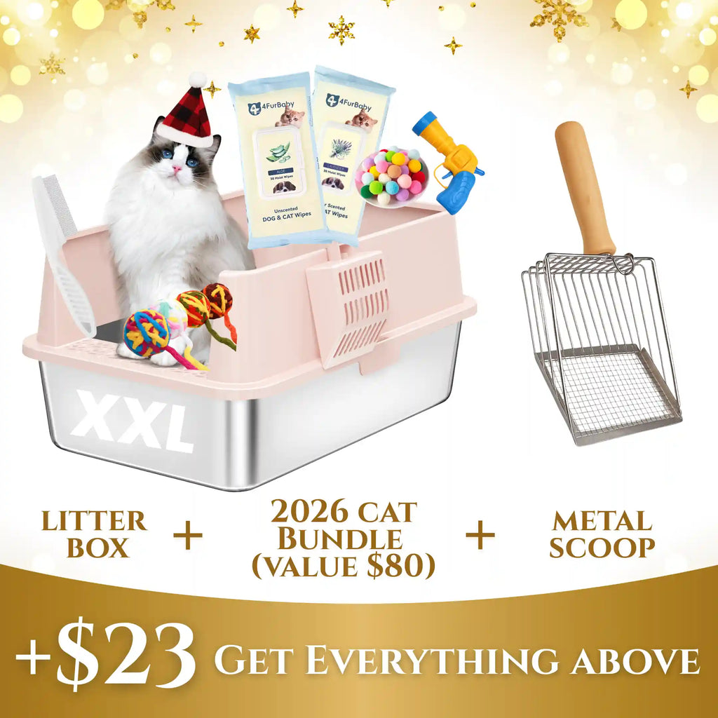 XXL 304 Stainless Steel Cat Litter Box 4FurBaby