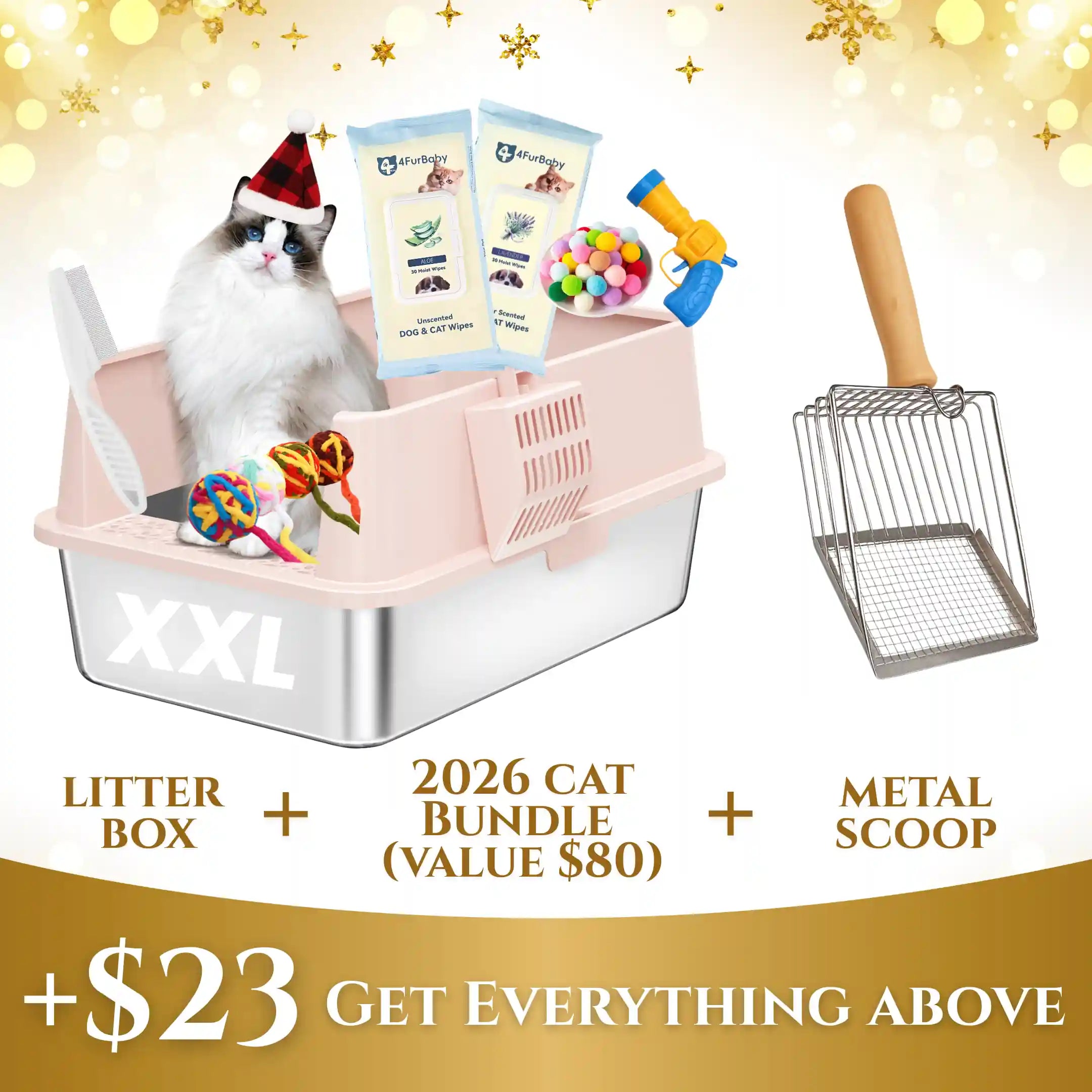 XXL 304 Stainless Steel Cat Litter Box 4FurBaby