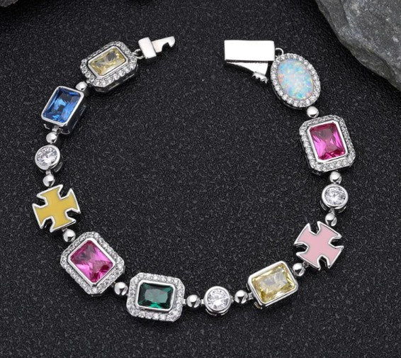 Gold-Plated Hip-Hop Gemstone Necklace Abundance Forge