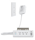 Leadchuang Flat Plug Power Strip with USB C Wall Charger 6ft Power Strip with USB Ports 3 Outlets and 5 USB Ports Surge Protector Power Strip Flat Plug Extension Cord Flat Wall PlugMountablehome