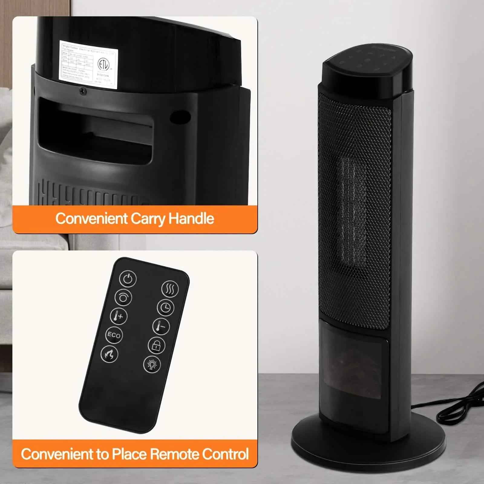 Portable Electric Space Heater with Remote & Thermostat DailySale