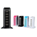 Smart Power 6 USB Colorful Tower for Every Desk at Home or Office Salmon Lucky