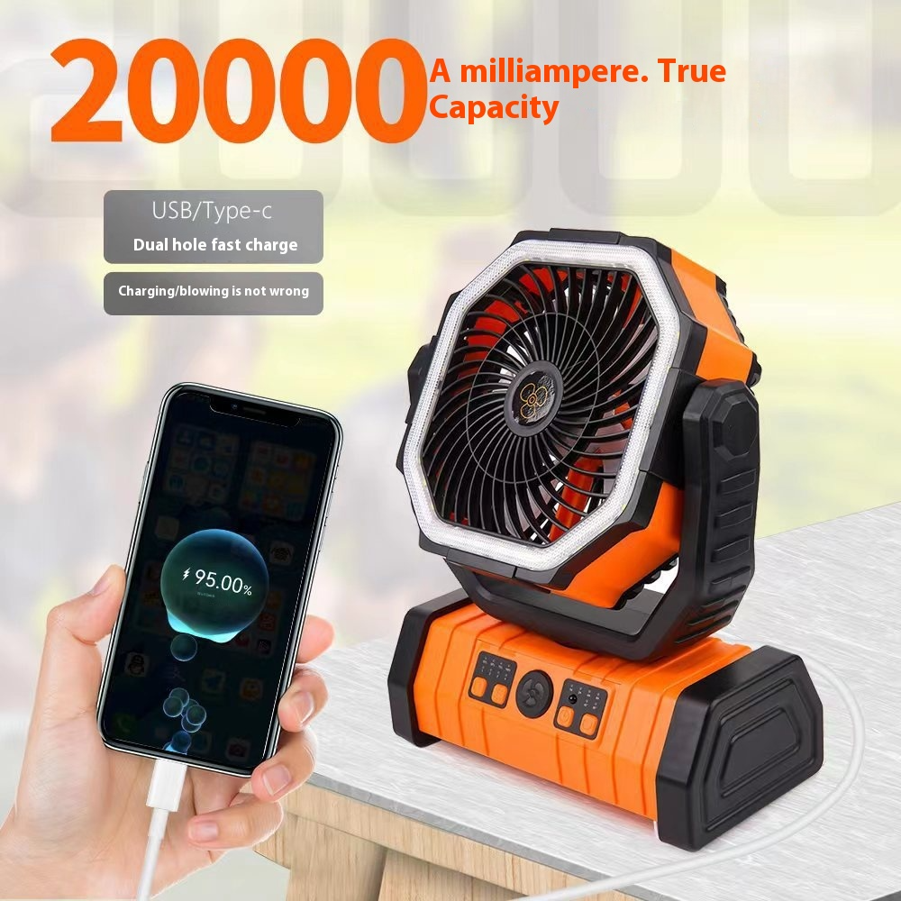 Outdoor Household Power Bank LED Light Camping Fan Abundance Forge