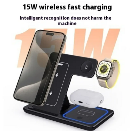 15W 3 In 1 LED Foldable Fast Wireless Charger Stand Abundance Forge