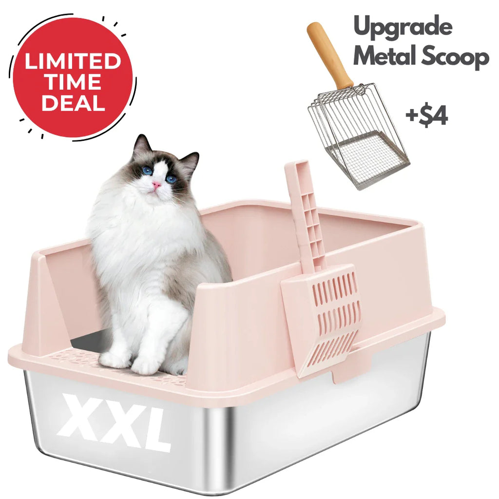 XXL 304 Stainless Steel Cat Litter Box 4FurBaby