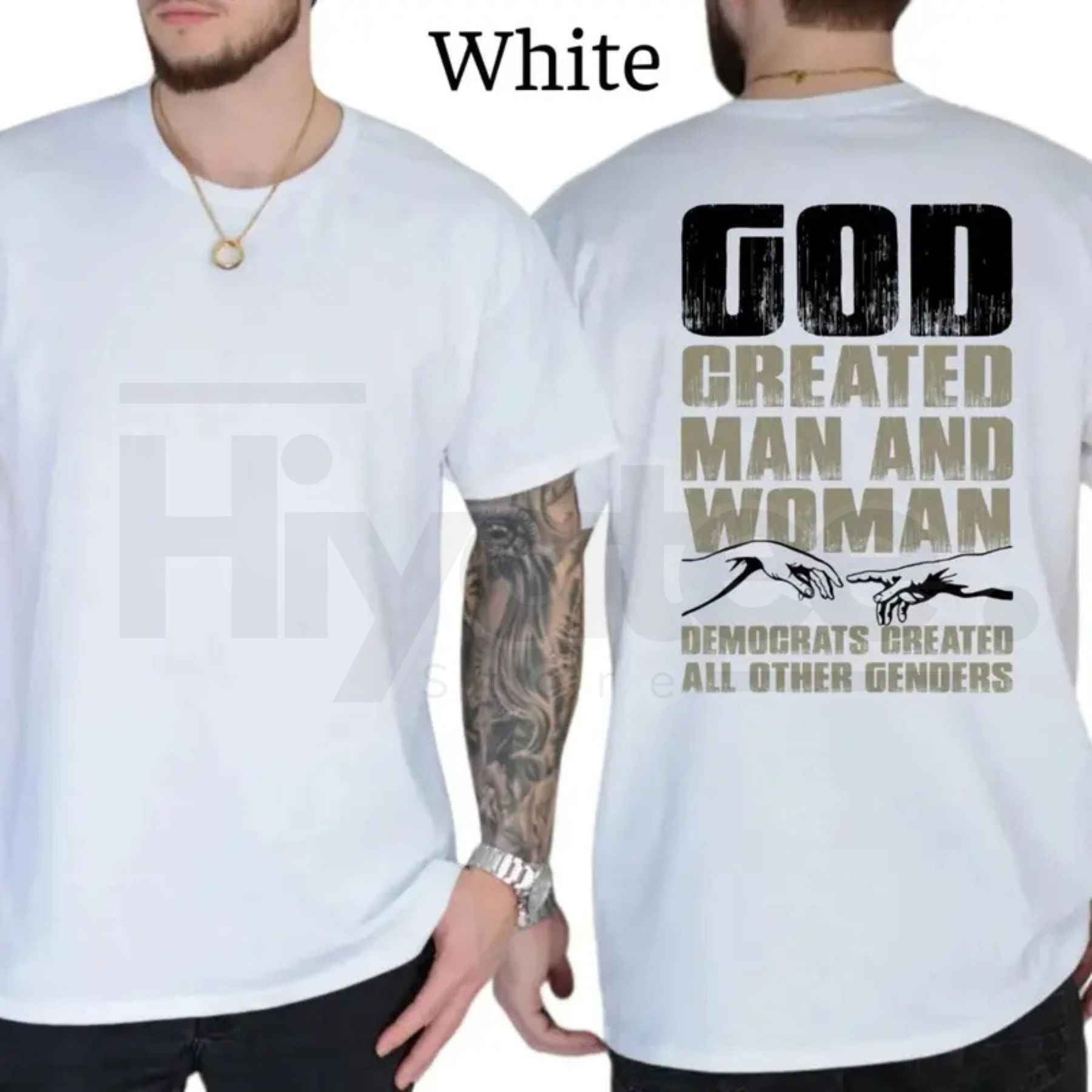 "Created by the Divine" – Humorous Graphic Man and Woman Top