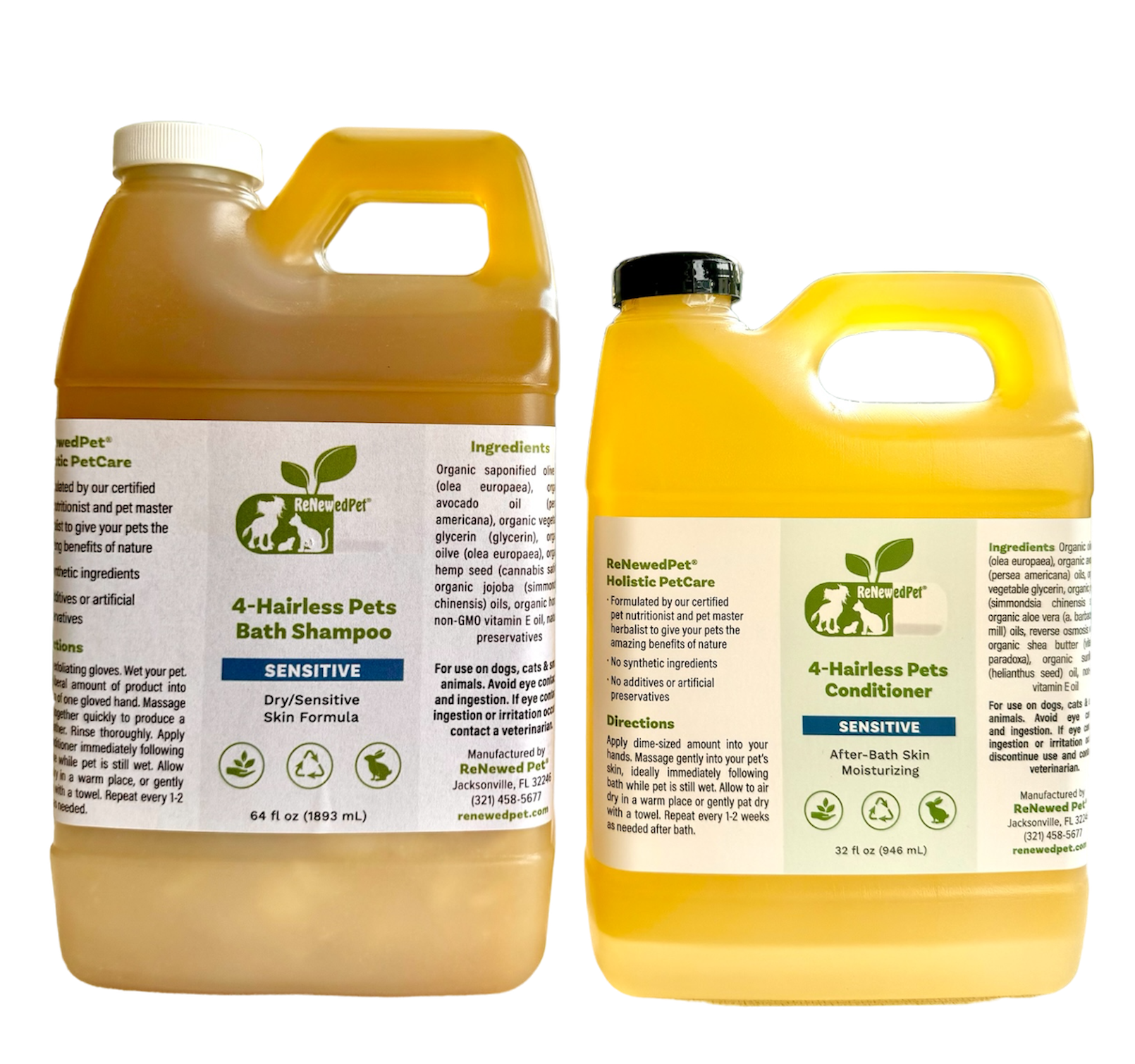 4-HAIRLESS PETS SENSITIVE SHAMPOO & CONDITIONER ReNewedPet