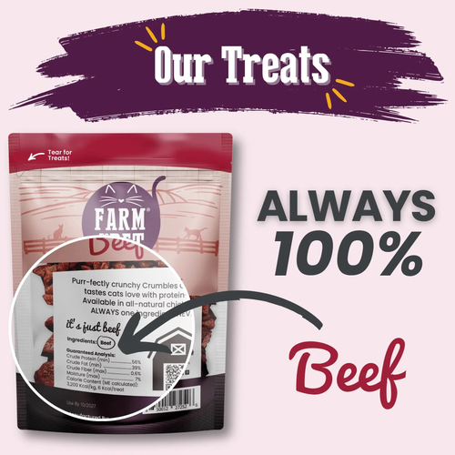 Beef Crumbles Cat Treats | High Protein Treats for Cats - Abundance Forge