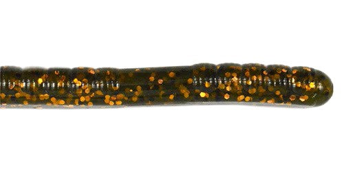 Ribbon Tail Worm 10" - Green Pumpkin / Copper Flakes