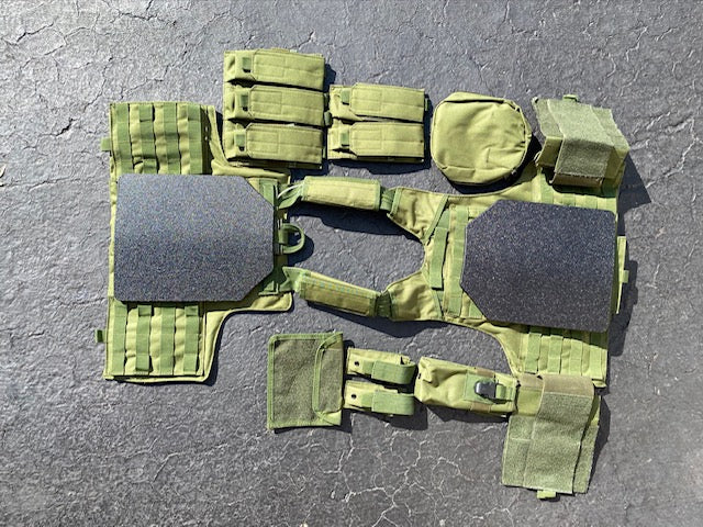 Tactical Vest Plate Carrier W/ 2 10x12 Curved Plates- BUNDLE
