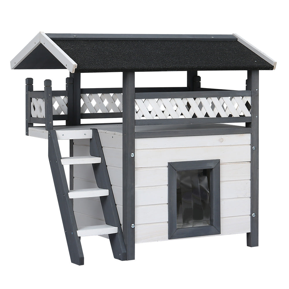 NNEDSZ Cat House Shelter Rabbit Hutch Outdoor Wooden Small Dog Pet Houses Kennel