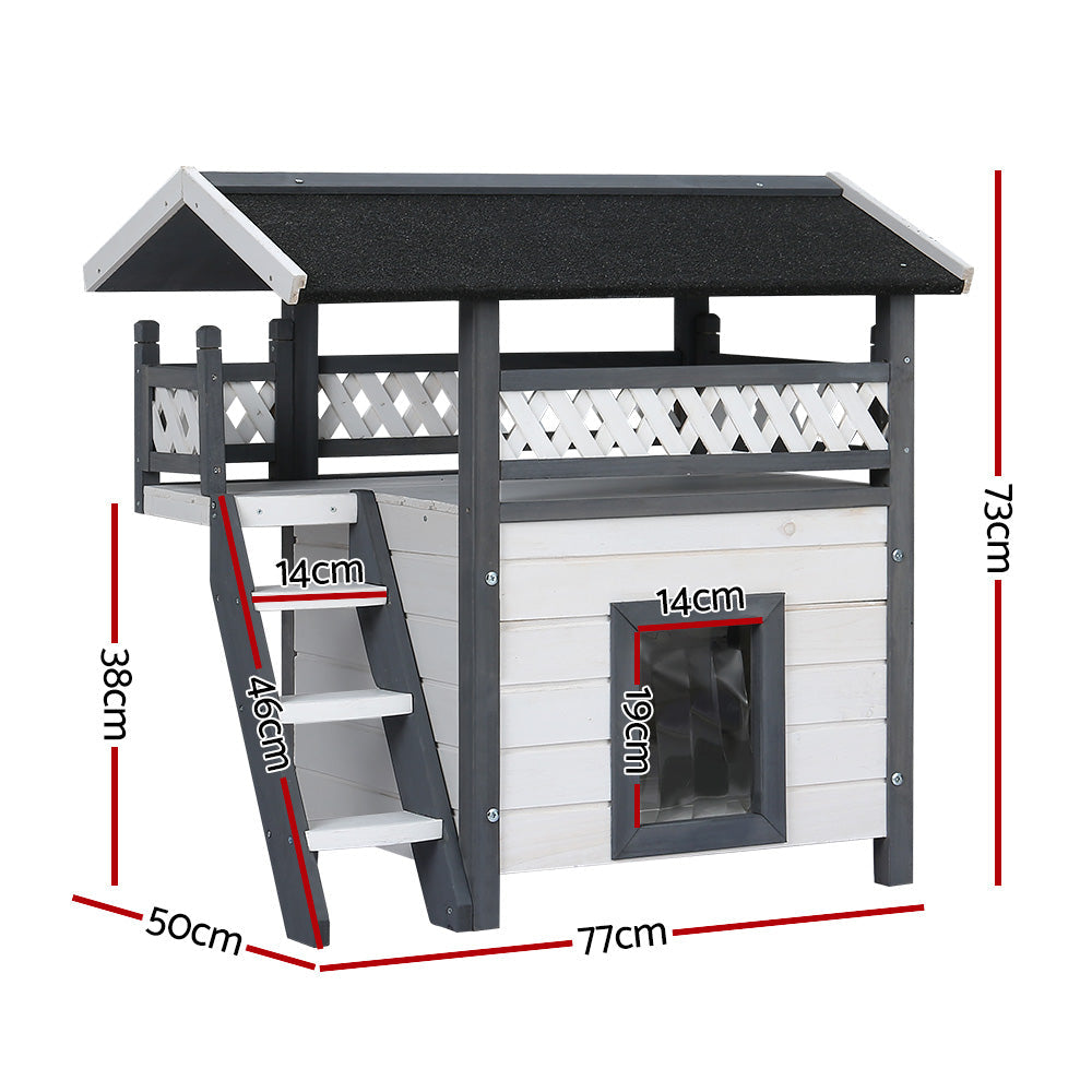 NNEDSZ Cat House Shelter Rabbit Hutch Outdoor Wooden Small Dog Pet Houses Kennel