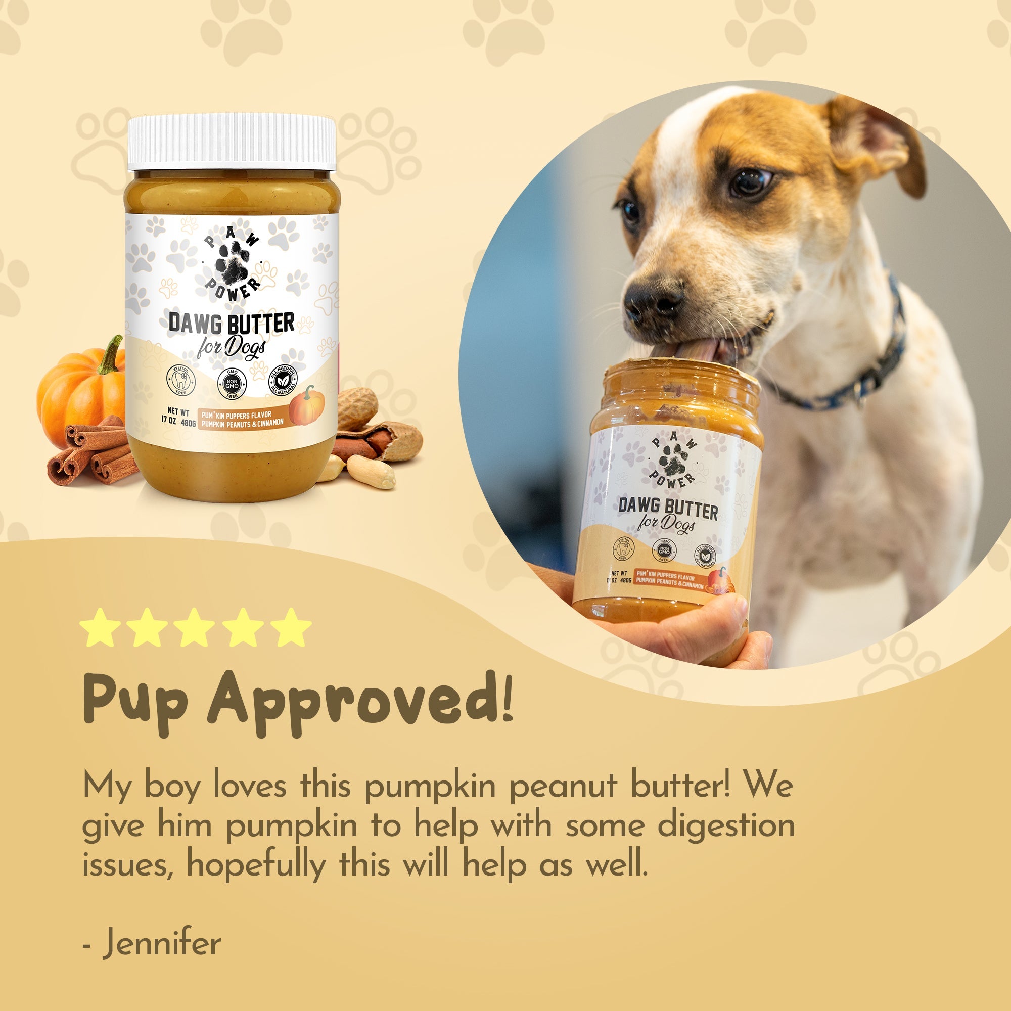 Dawg Butter Pum'kin Puppers Flavor Paw Power Nutrition