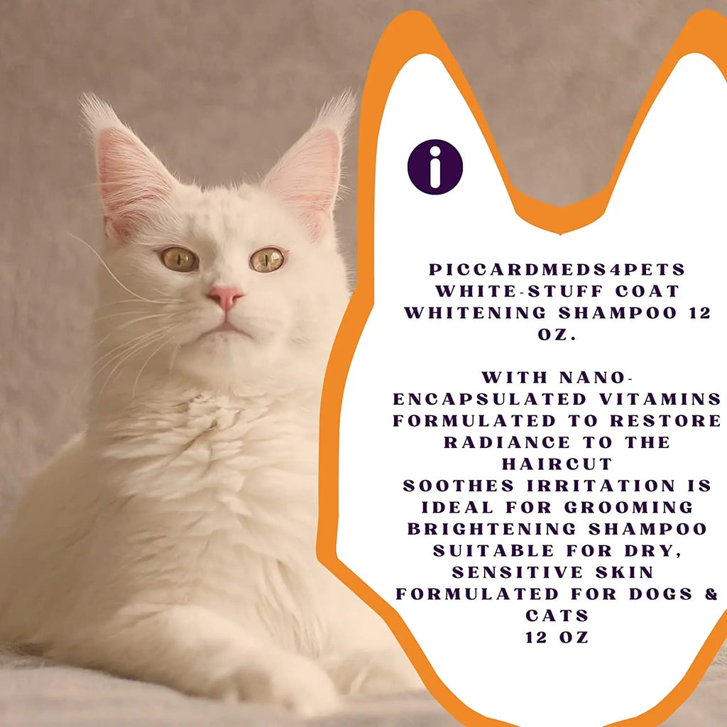 Piccardmeds4pets White-Stuff Coat Whitening Pet Shampoo 12 oz. + FREE Bandana! Paw and Tail Supply