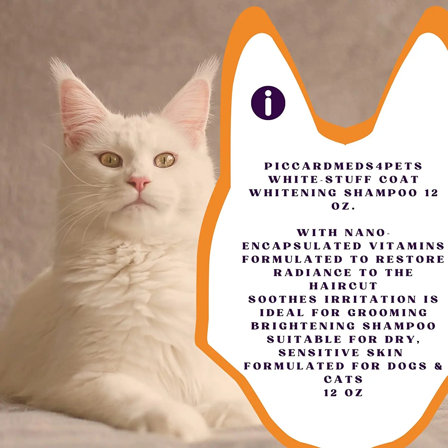Piccardmeds4pets White-Stuff Coat Whitening Pet Shampoo 12 oz. + FREE Bandana! Paw and Tail Supply