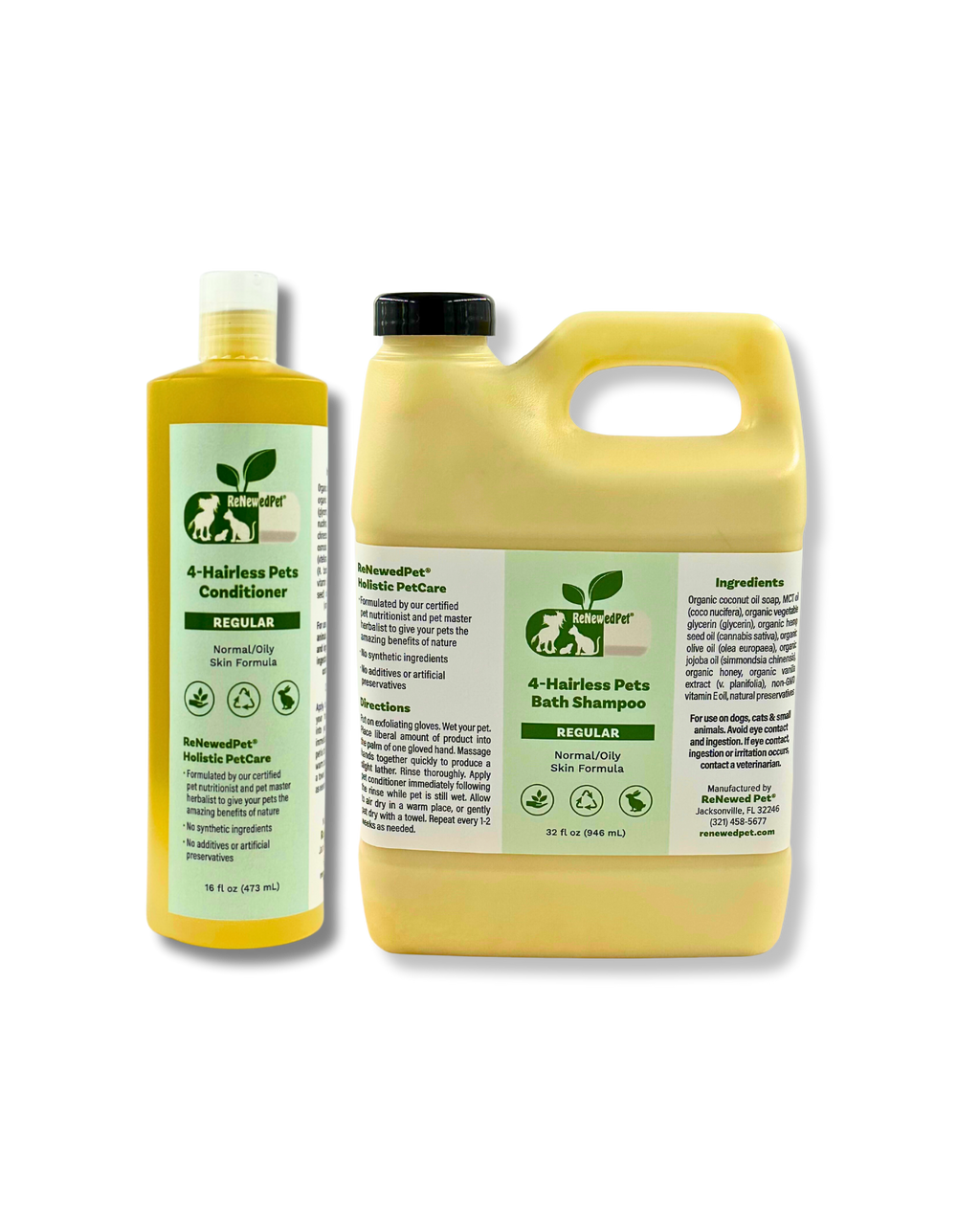 4-HAIRLESS PETS PETS REGULAR SHAMPOO & CONDITIONER ReNewedPet