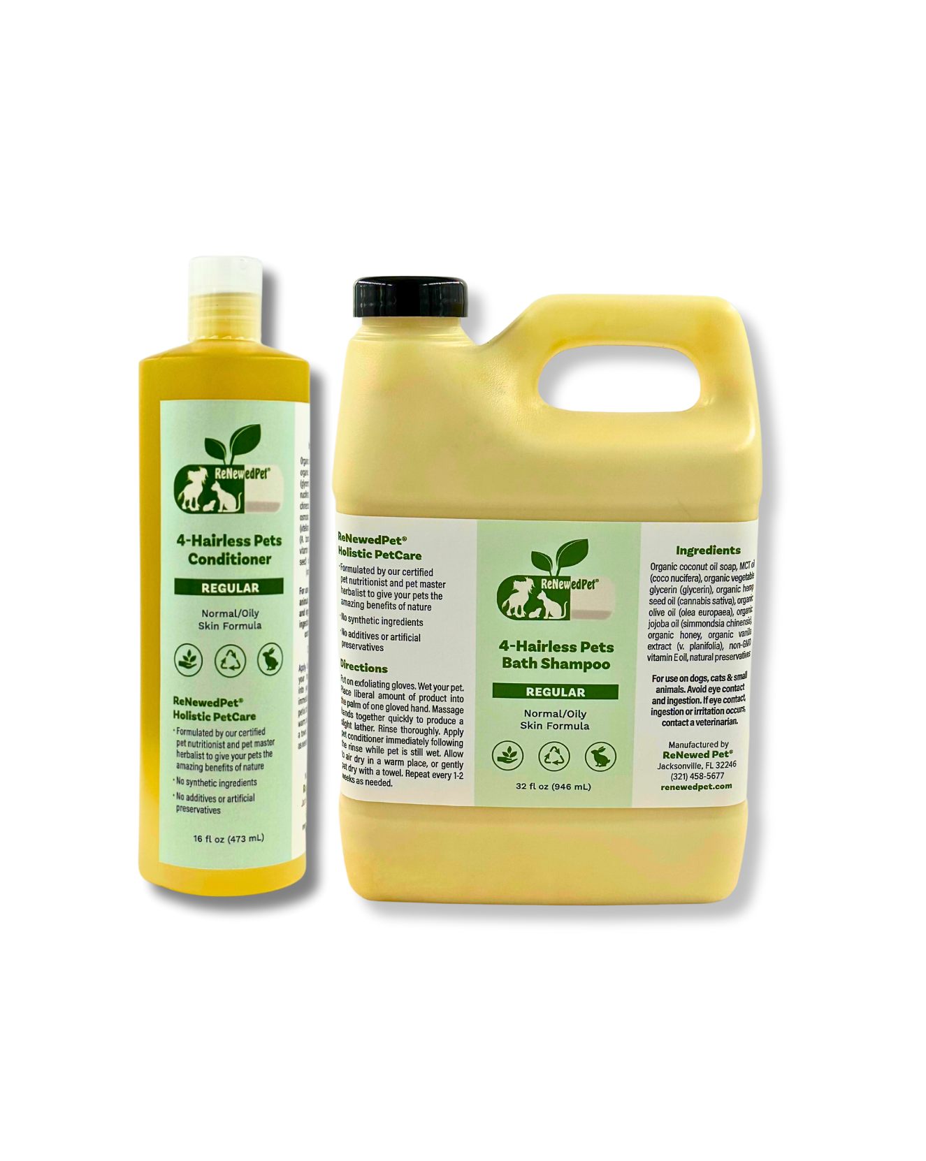 4-HAIRLESS PETS PETS REGULAR SHAMPOO & CONDITIONER ReNewedPet