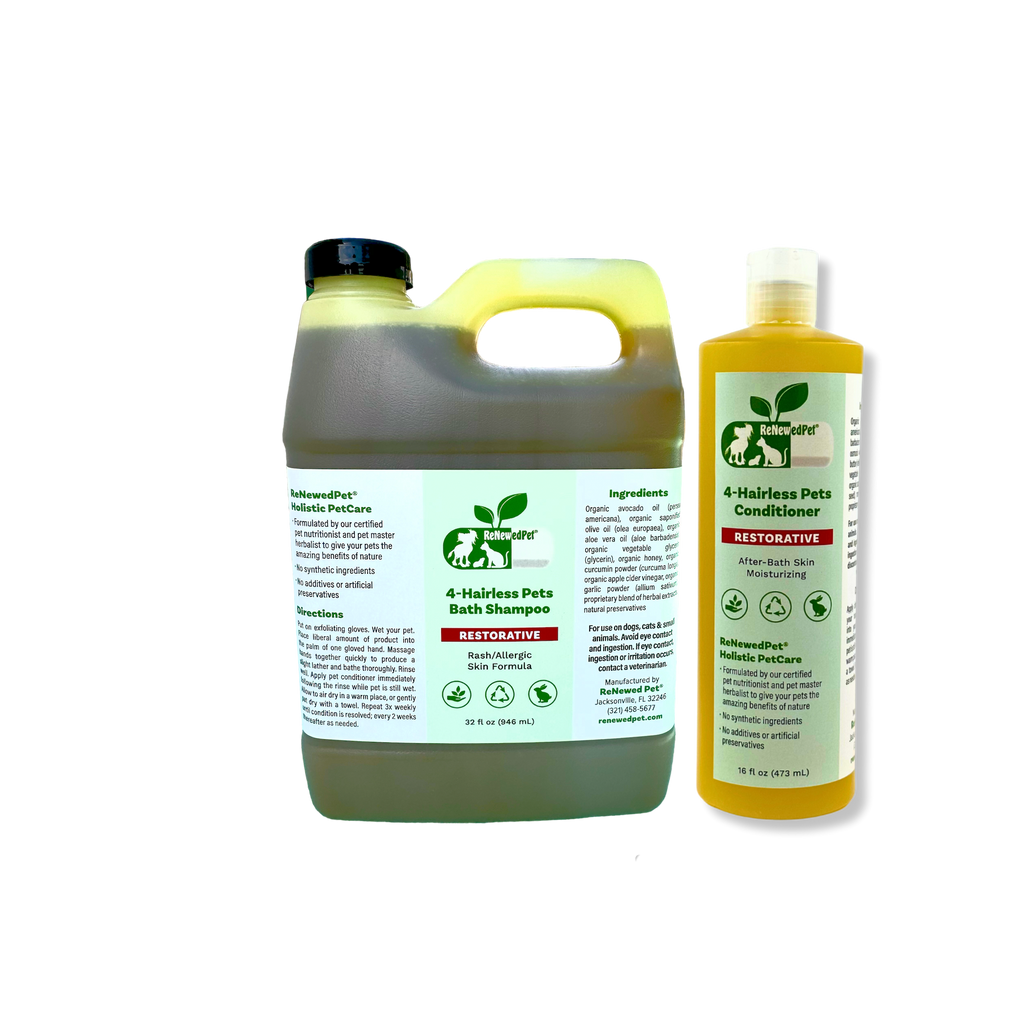 4-HAIRLESS PETS RESTORATIVE SHAMPOO & CONDITIONER ReNewedPet