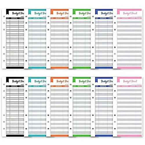 A6 Money Saving Organizer PU Leather Budget Binder Marble Notebook