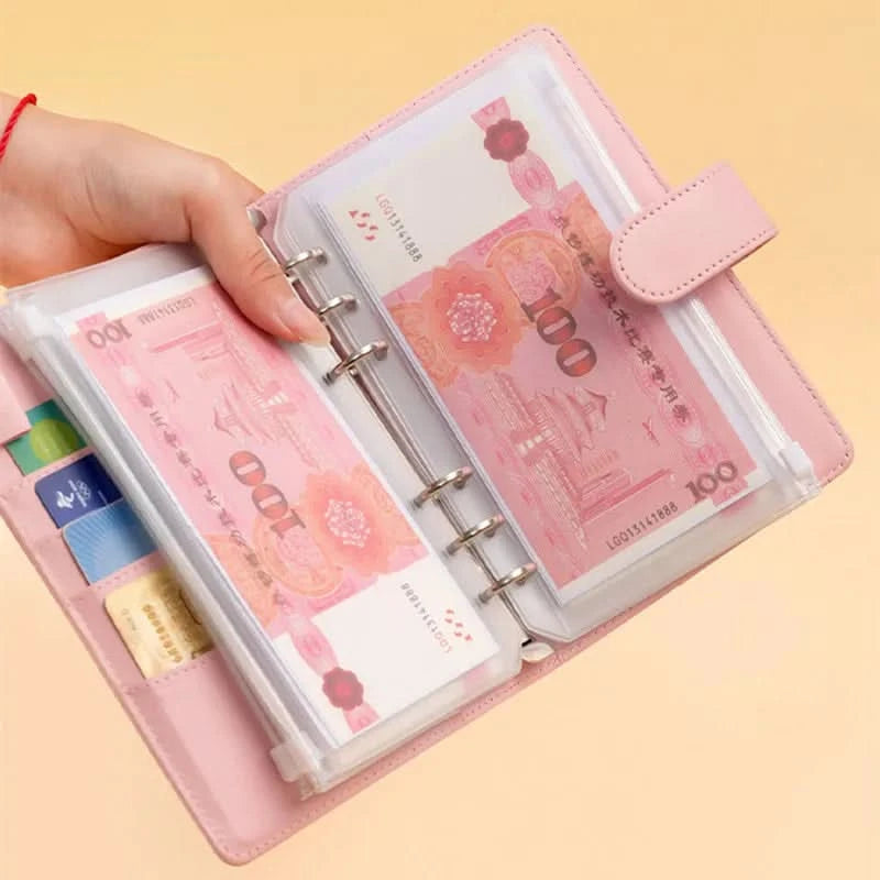 Color A6 Budget Binders Planner 6 Hole 8 Zipper Envelopes 2 Stickers