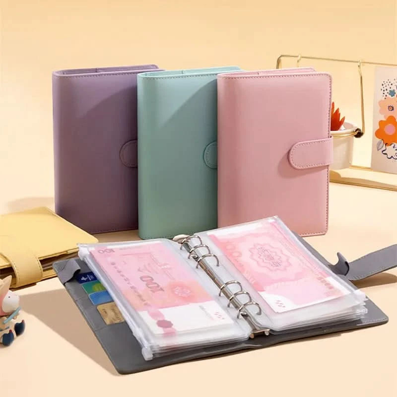 Color A6 Budget Binders Planner 6 Hole 8 Zipper Envelopes 2 Stickers