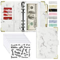 A6 Money Saving Organizer PU Leather Budget Binder Marble Notebook