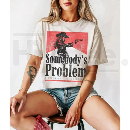 "Somebody's Problem" – Vintage 90s Country Western Concert Graphic Top - Abundance Forge