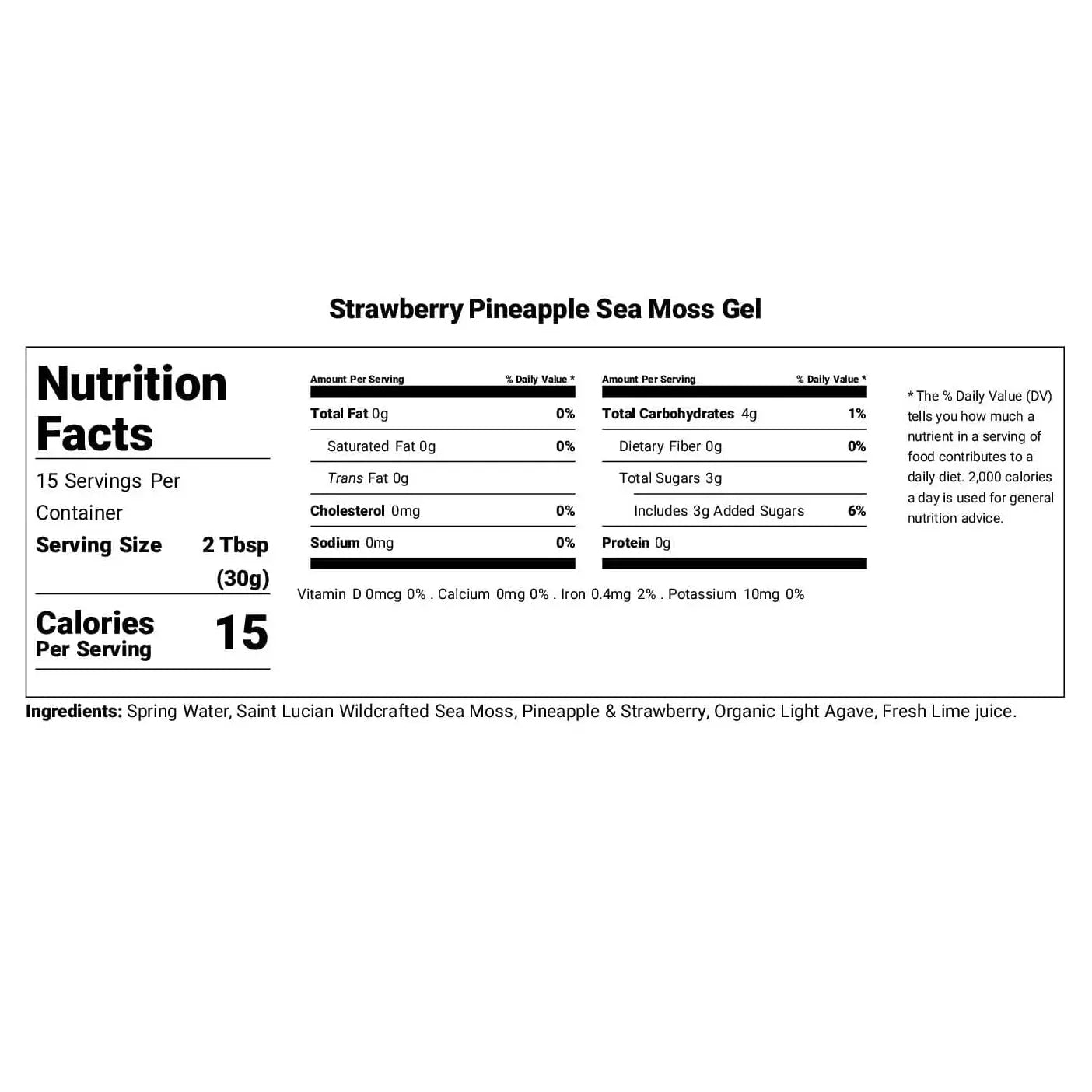Sea Moss Gel - Strawberry Pineapple Flavor 16oz Sea Moss Lyfe