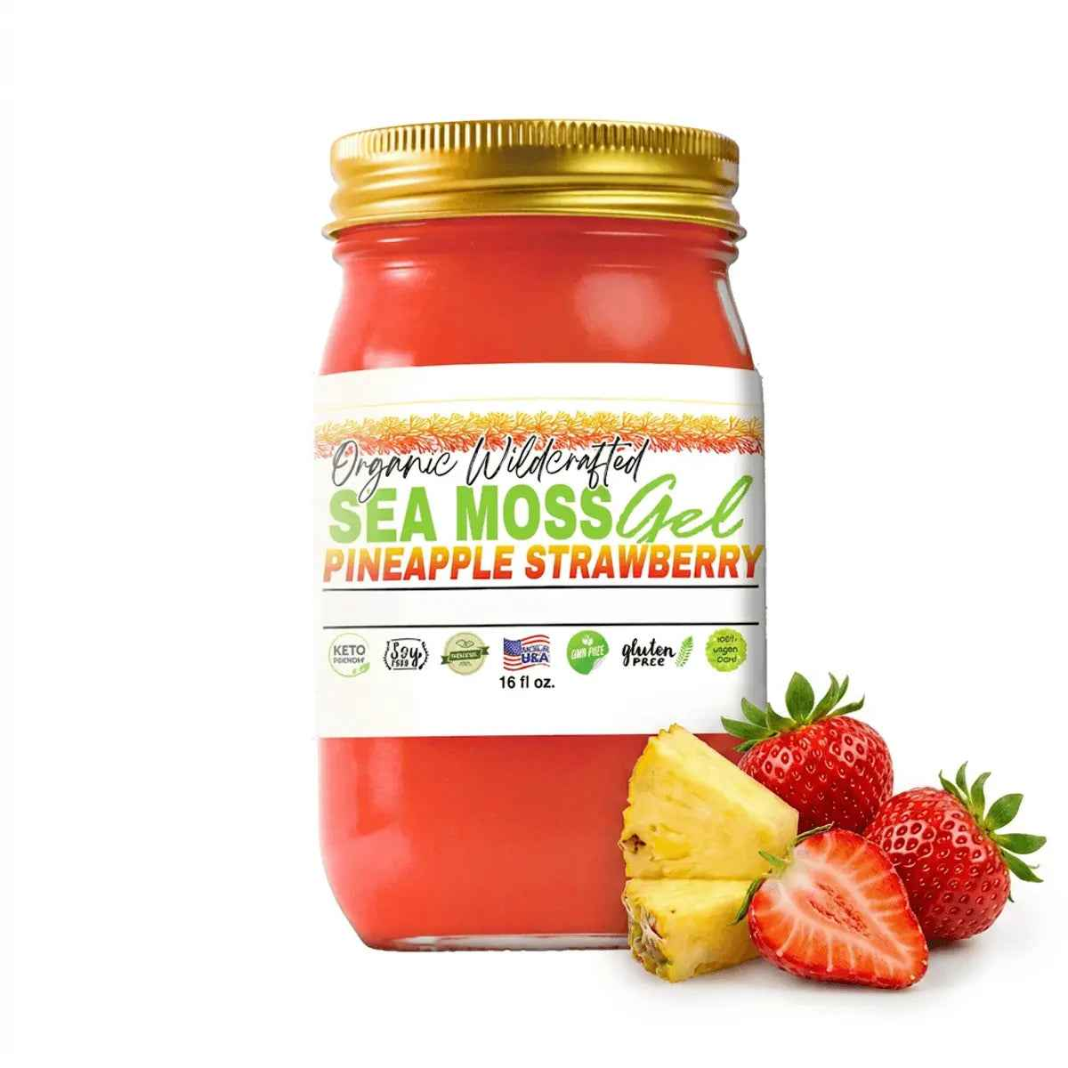 Sea Moss Gel - Strawberry Pineapple Flavor 16oz Sea Moss Lyfe