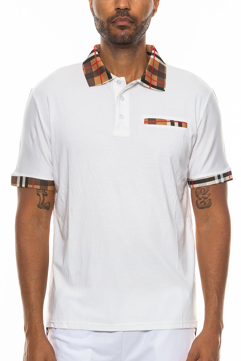Checkered Detail Polo Lime Milo