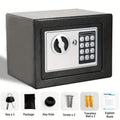 Fireproof Digital Home Safe with Keypad, Sensor Light & Money Bag-Silver DailySale