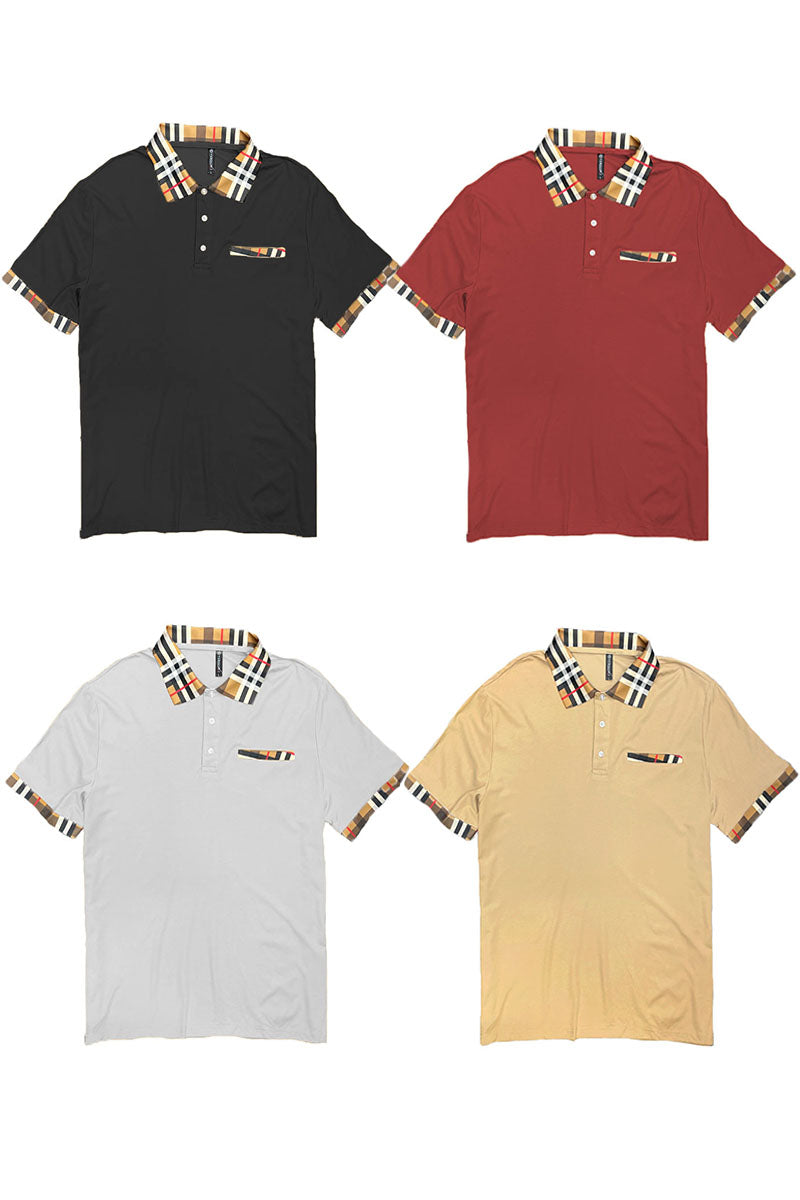 Checkered Detail Polo Lime Milo