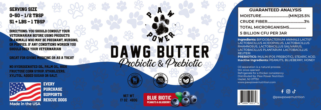 Dawg Butter Blue Biotic Paw Power Nutrition
